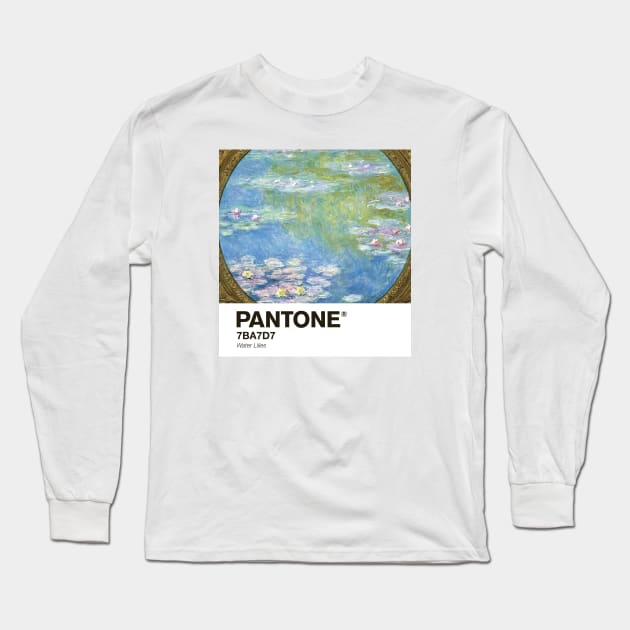 PANTONE MONET - Claude Monet's Water Lilies (1908) by Claude Monet landscape Long Sleeve T-Shirt by theartistmusician